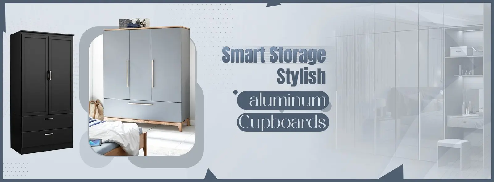 Smart storage, stylish aluminium cupboards